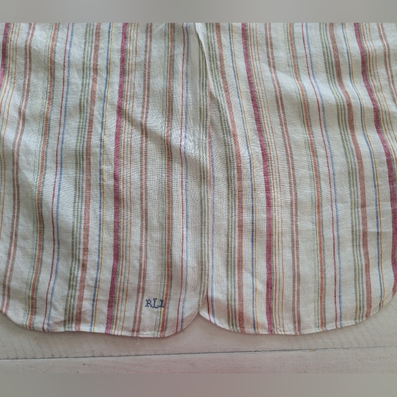 Lauren Ralph Lauren Women's Linen Button Tunic Relaxed Large Striped - Picture 8 of 11